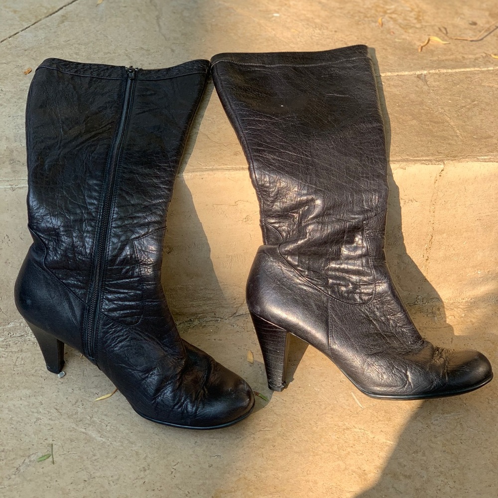 Black heel boots